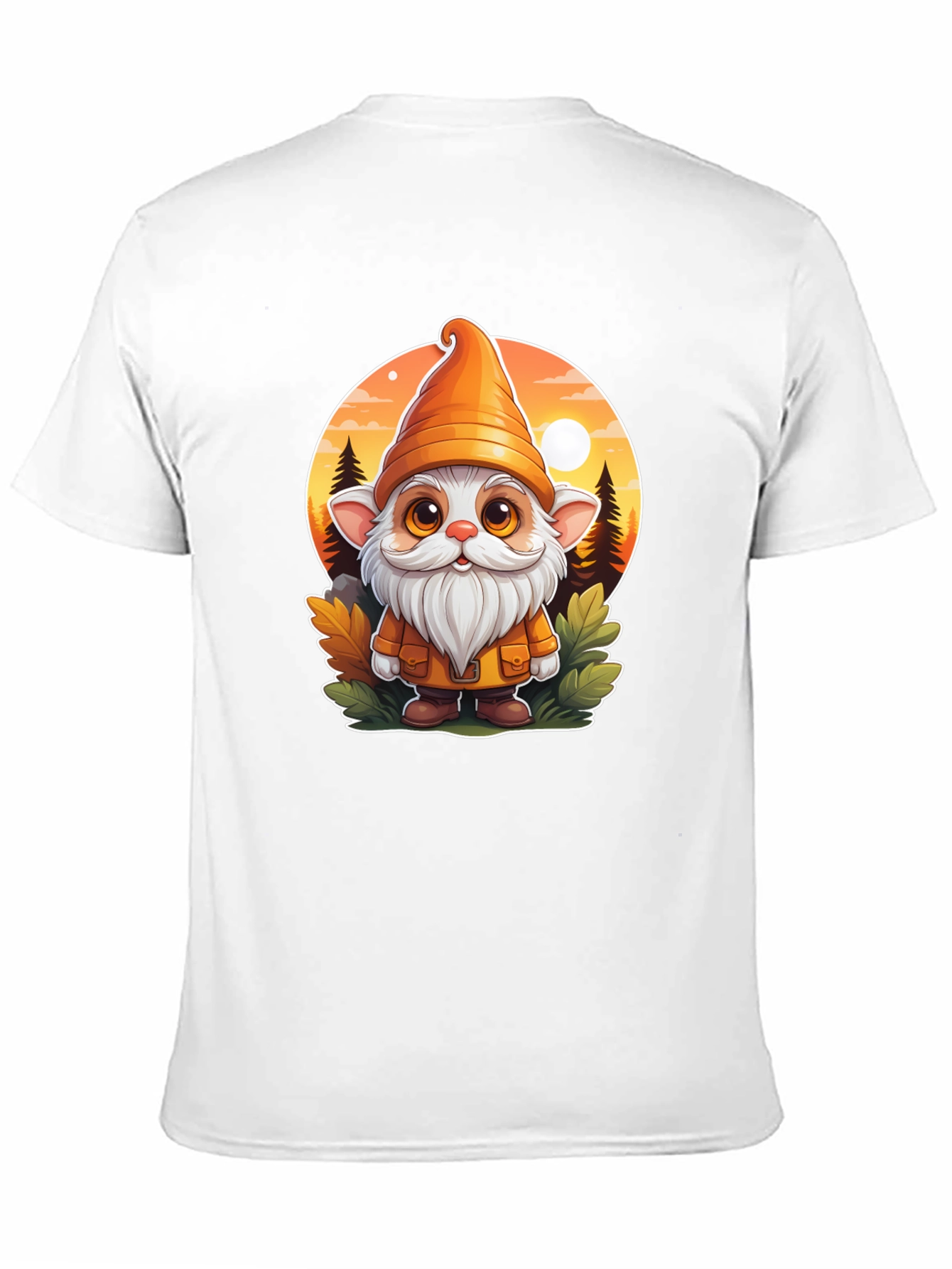 Whimsical Gnome Graphic Tee - Unisex Black T-Shirt
