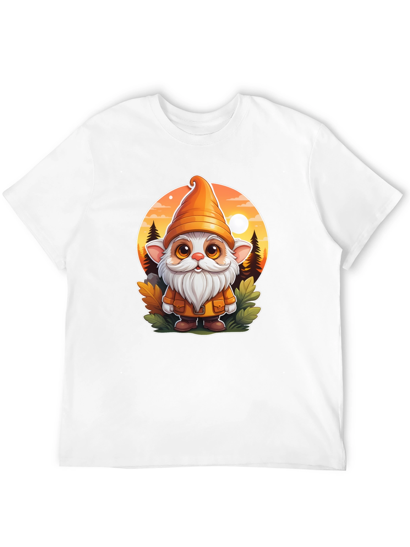 Whimsical Gnome Graphic Tee - Unisex Black T-Shirt