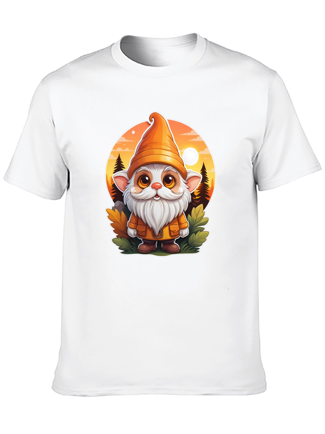 Whimsical Gnome Graphic Tee - Unisex Black T-Shirt