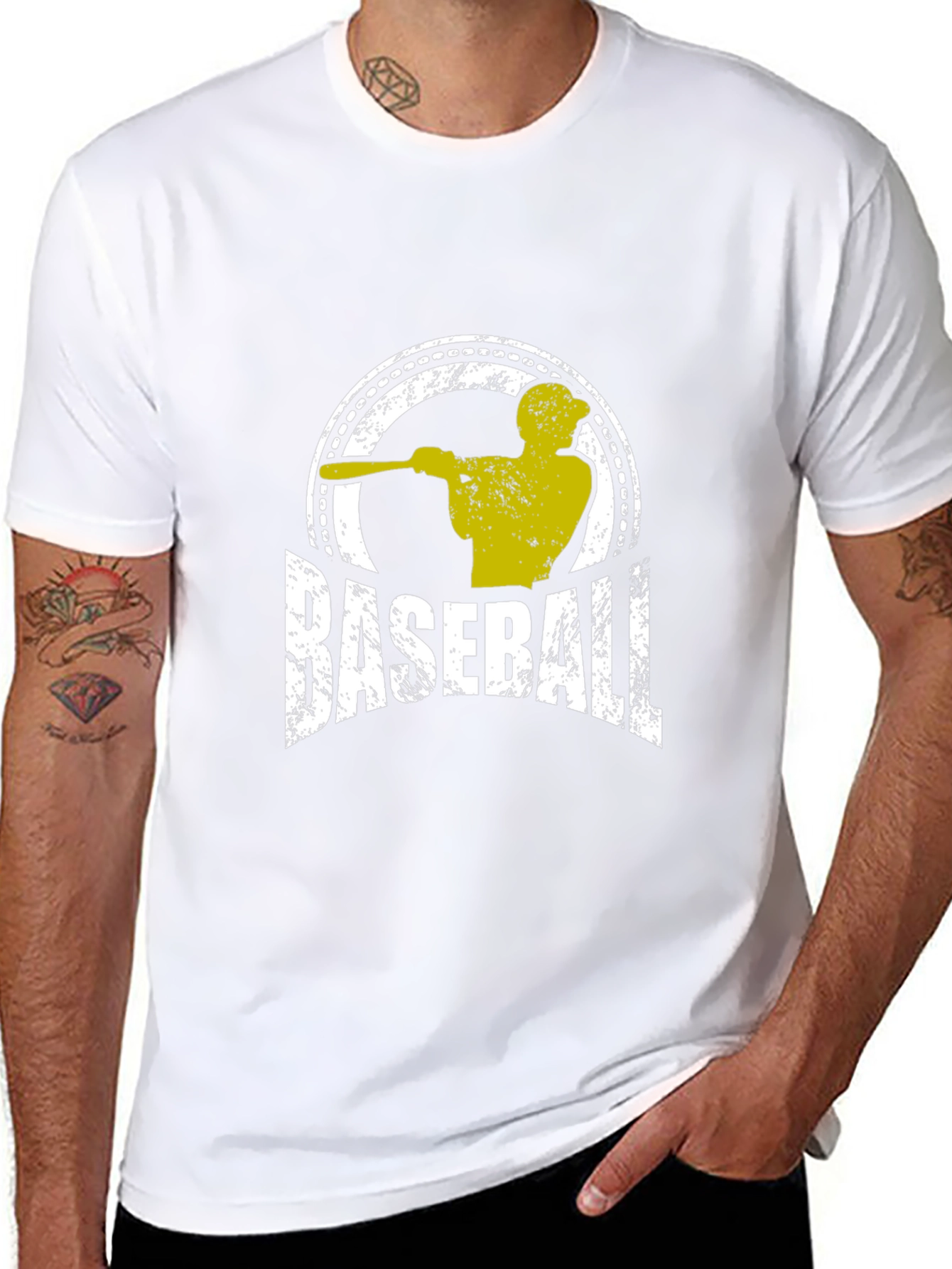 Baseball Graphic T-Shirt - Black Cotton Tee