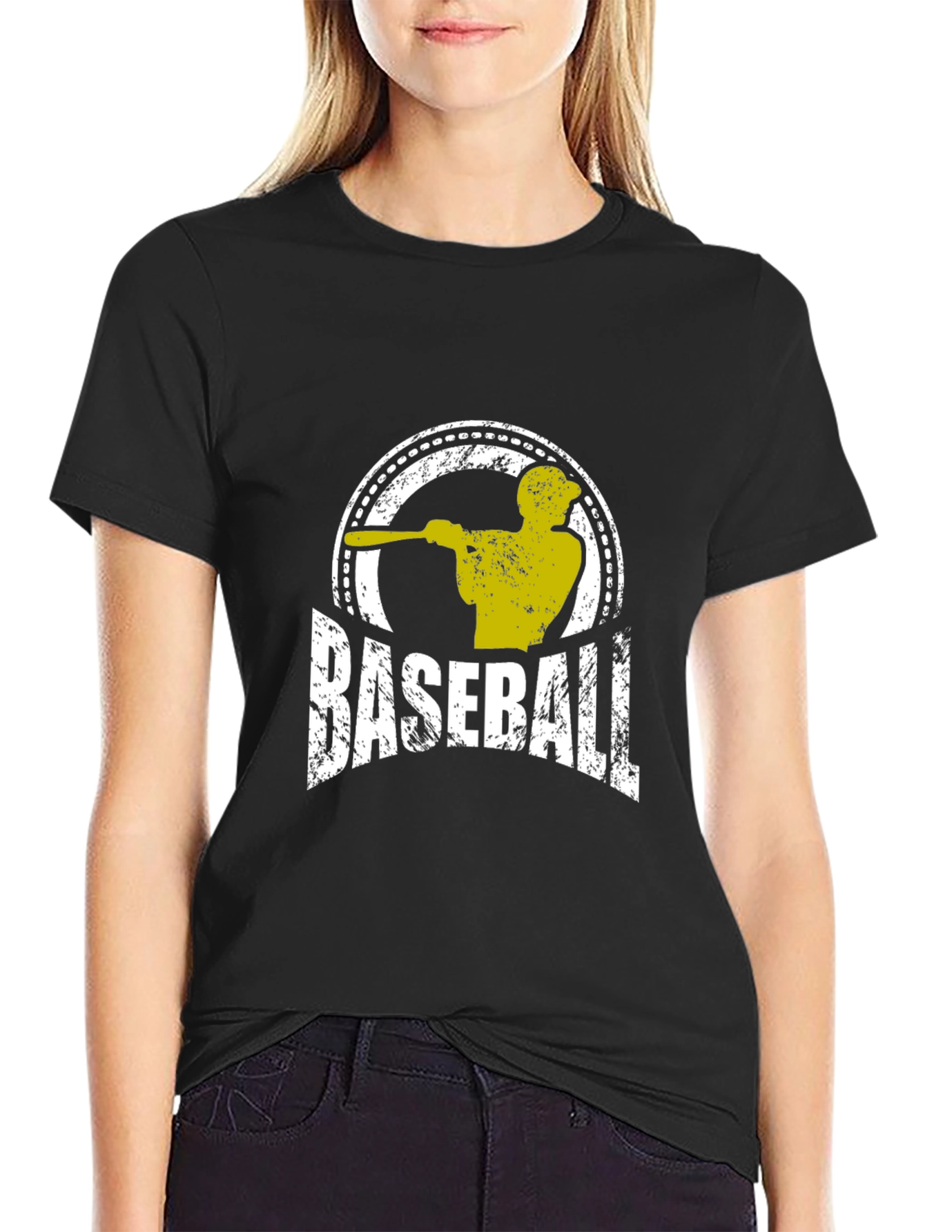 Baseball Graphic T-Shirt - Black Cotton Tee