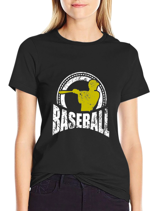 Baseball Graphic T-Shirt - Black Cotton Tee