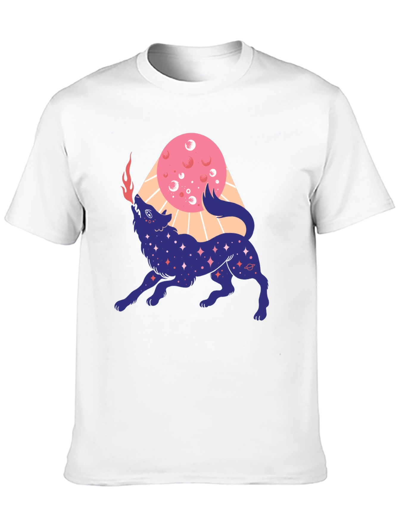Cosmic Howling Wolf Graphic Tee