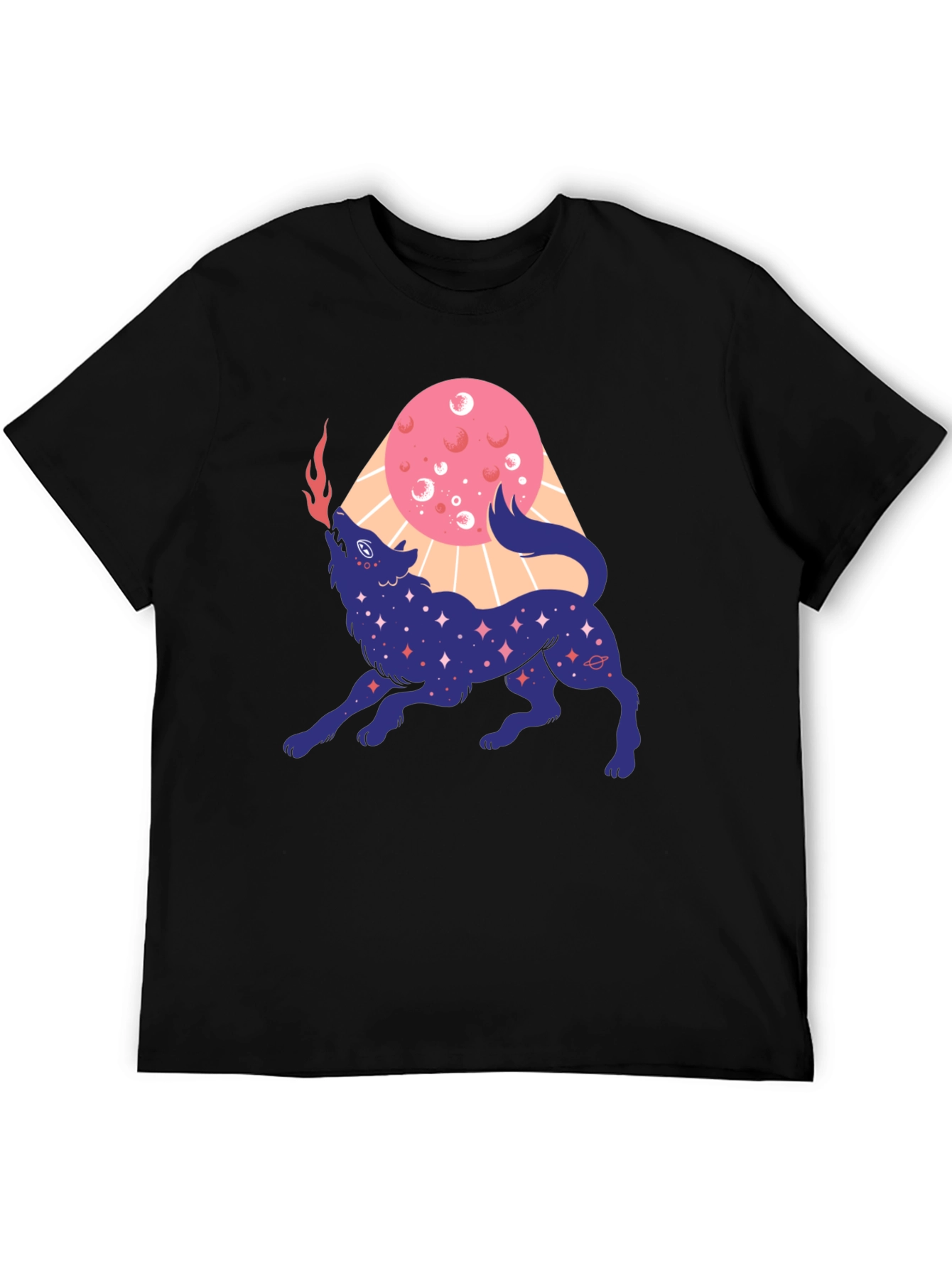 Cosmic Howling Wolf Graphic Tee