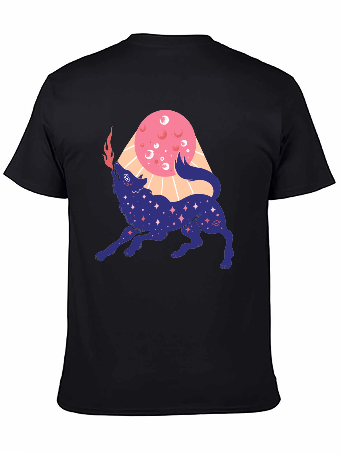 Cosmic Howling Wolf Graphic Tee