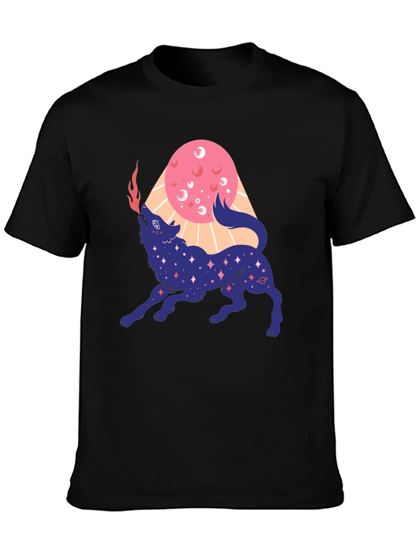 Cosmic Howling Wolf Graphic Tee