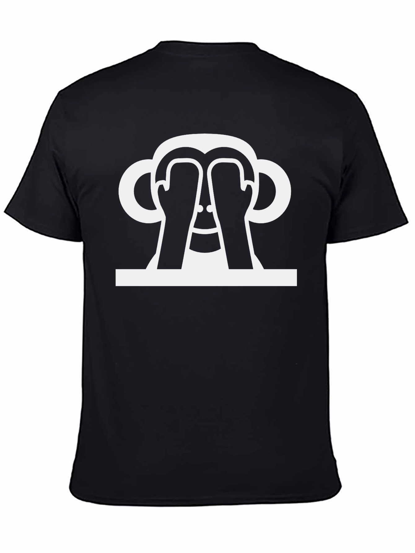Peek-a-Boo Monkey Graphic Tee - Black Cotton