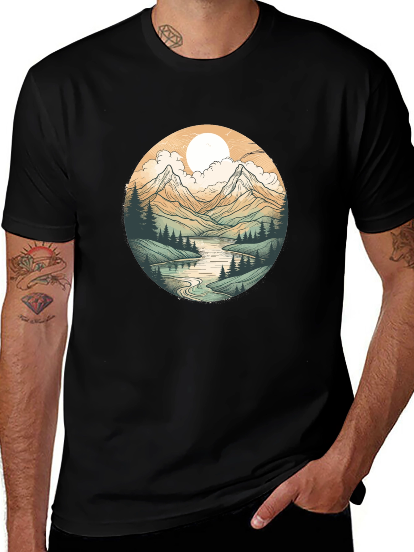 Mountain Vista Graphic Tee - Black