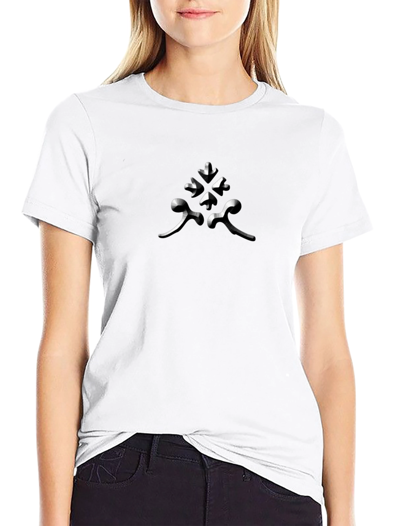 Black Graphic Tee - Abstract Design