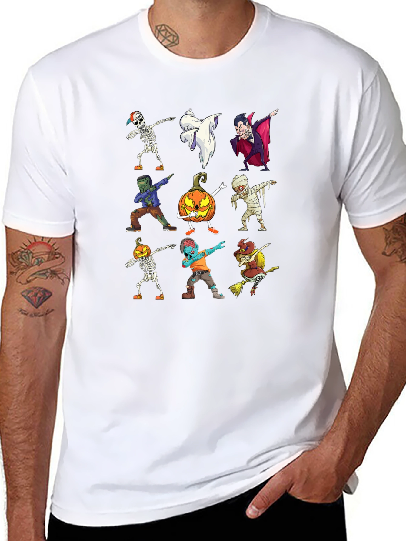 Halloween Dabbing Character Black T-Shirt