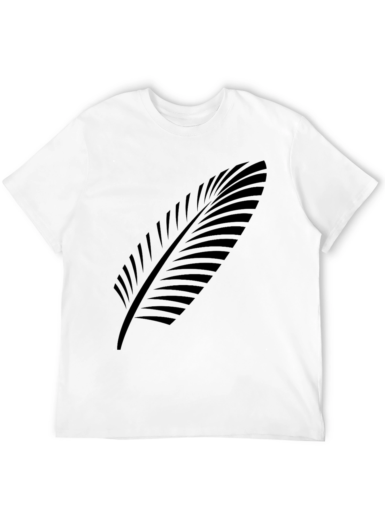 Stylish Black Tee with Leaf Design