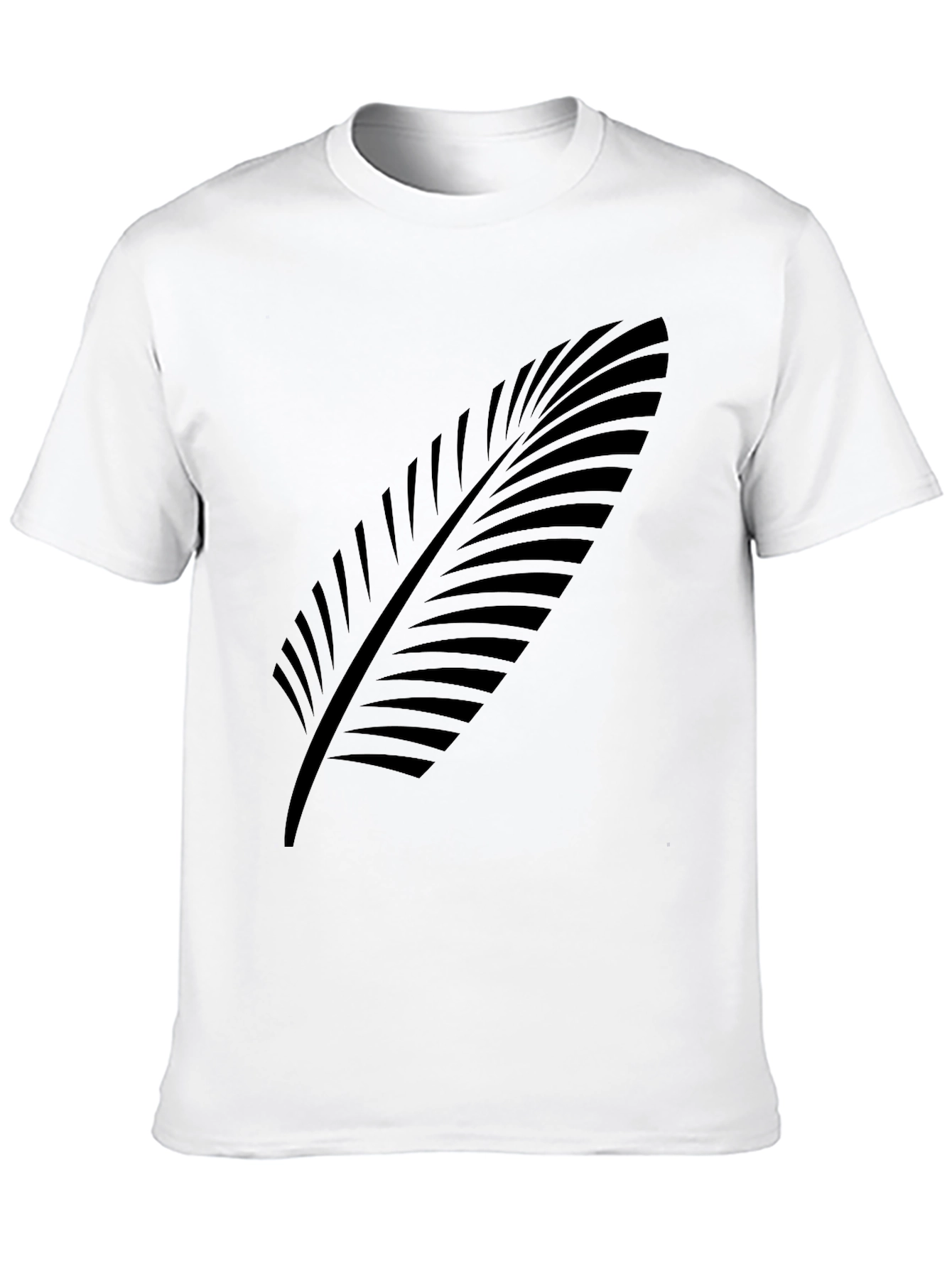 Stylish Black Tee with Leaf Design