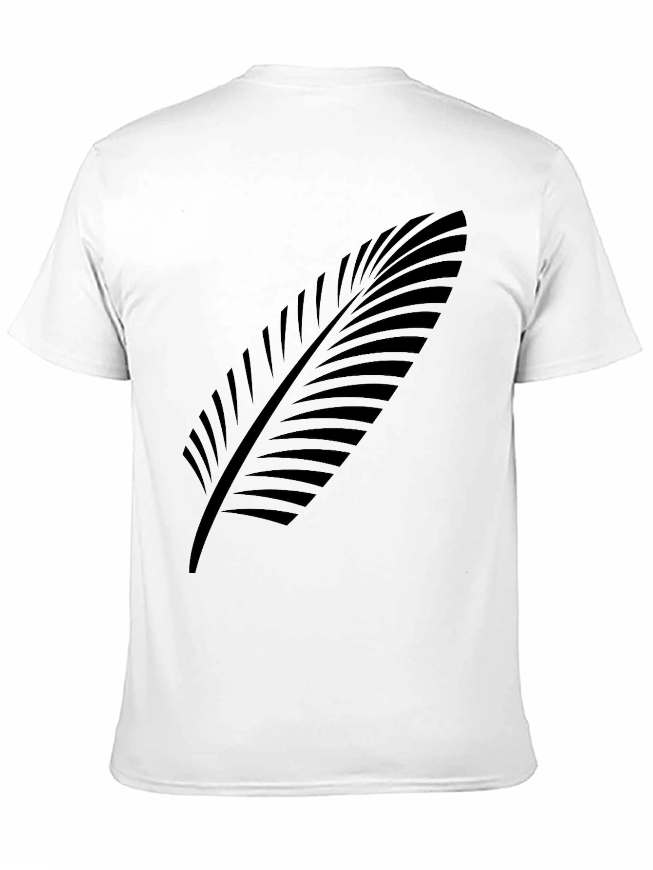 Stylish Black Tee with Leaf Design