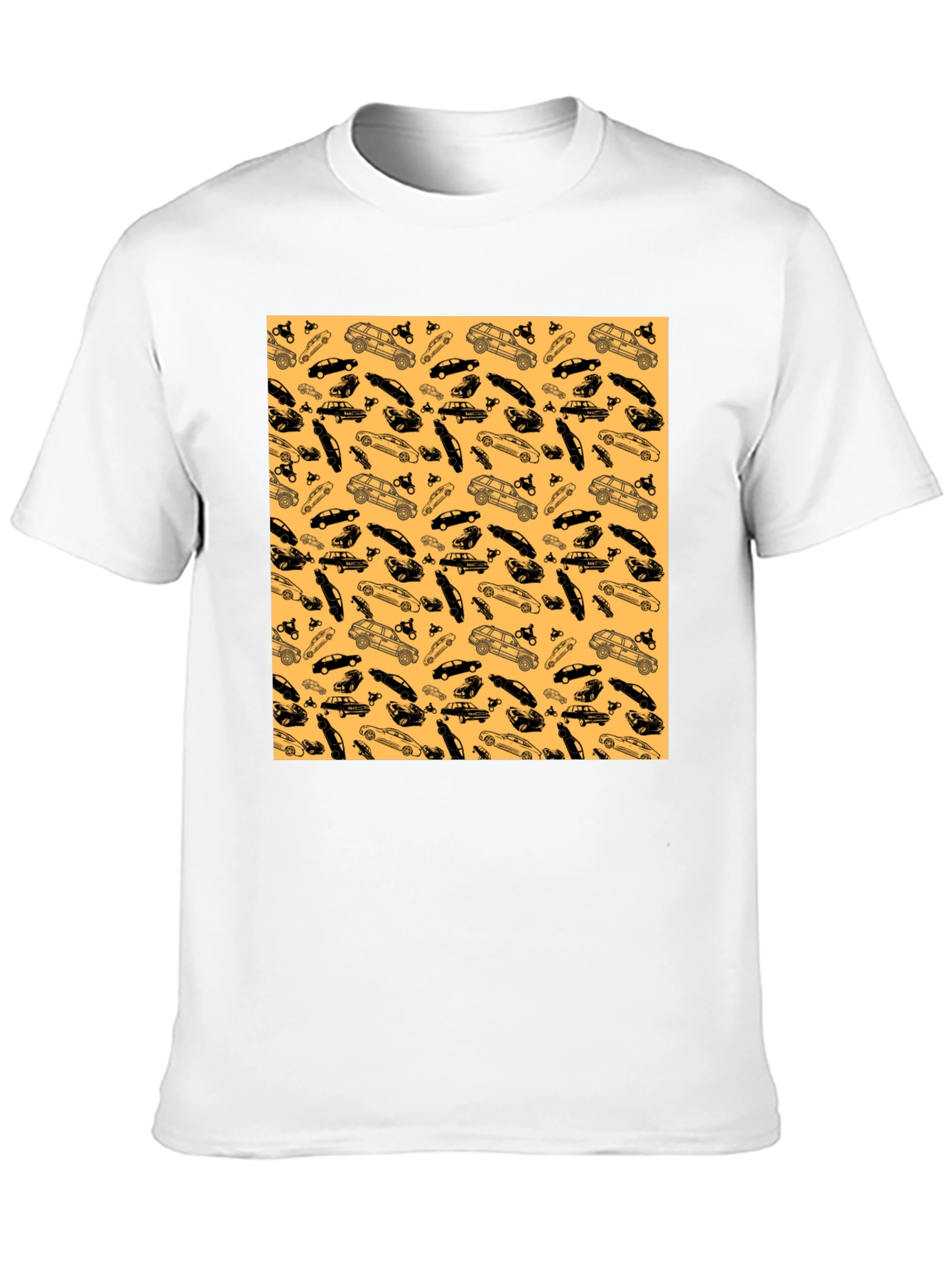 Car Pattern T-Shirt - Unique Auto Enthusiast Design