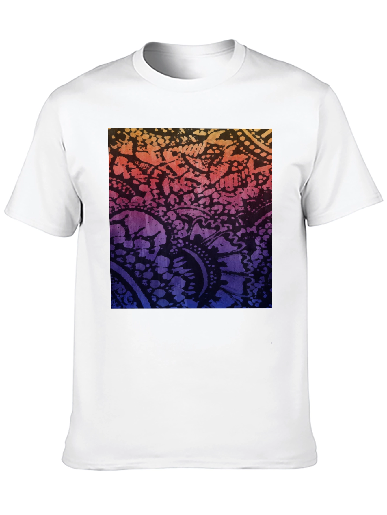 Gradient Paisley Print Black T-Shirt