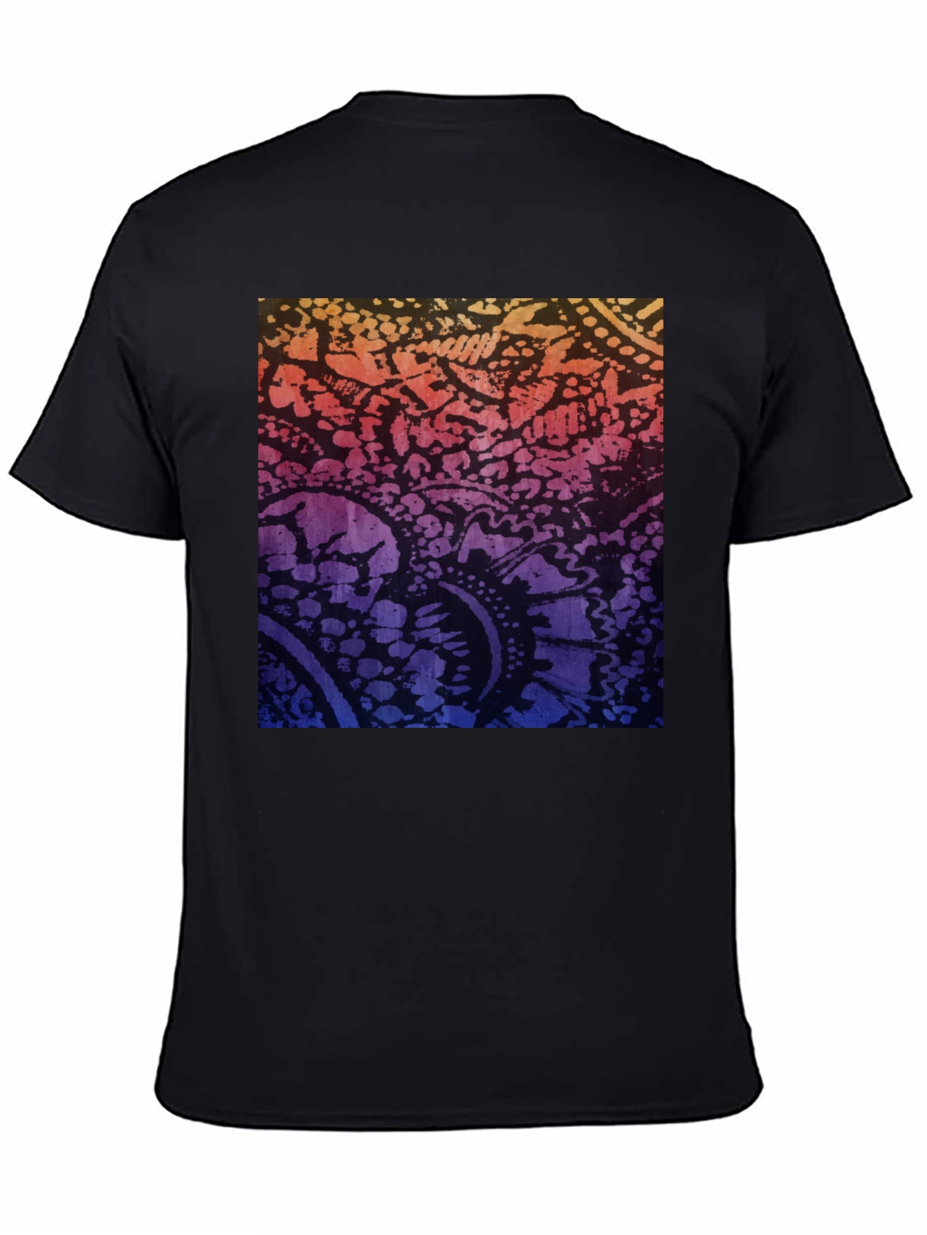 Gradient Paisley Print Black T-Shirt