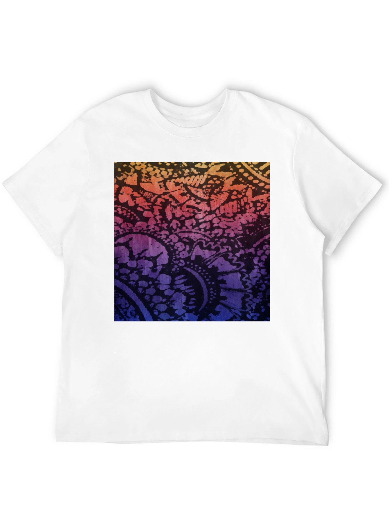 Gradient Paisley Print Black T-Shirt