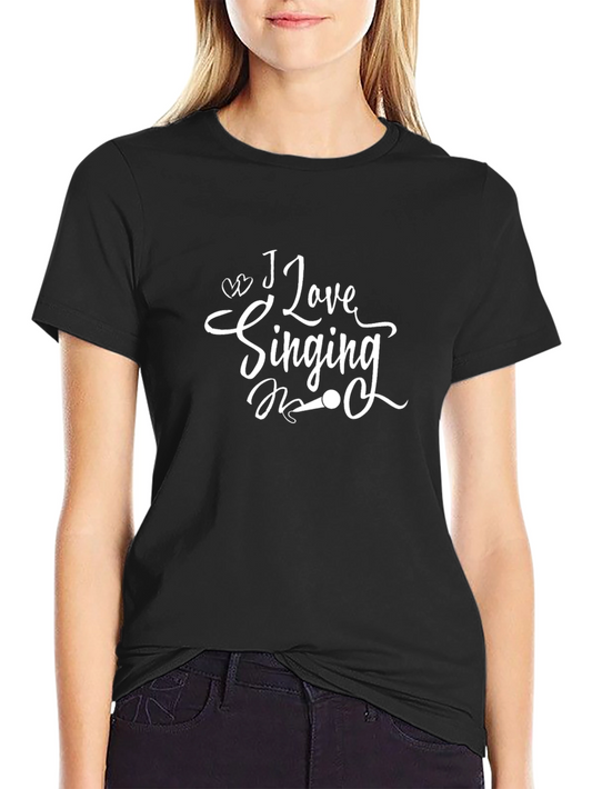 I Love Singing Graphic Tee - Black