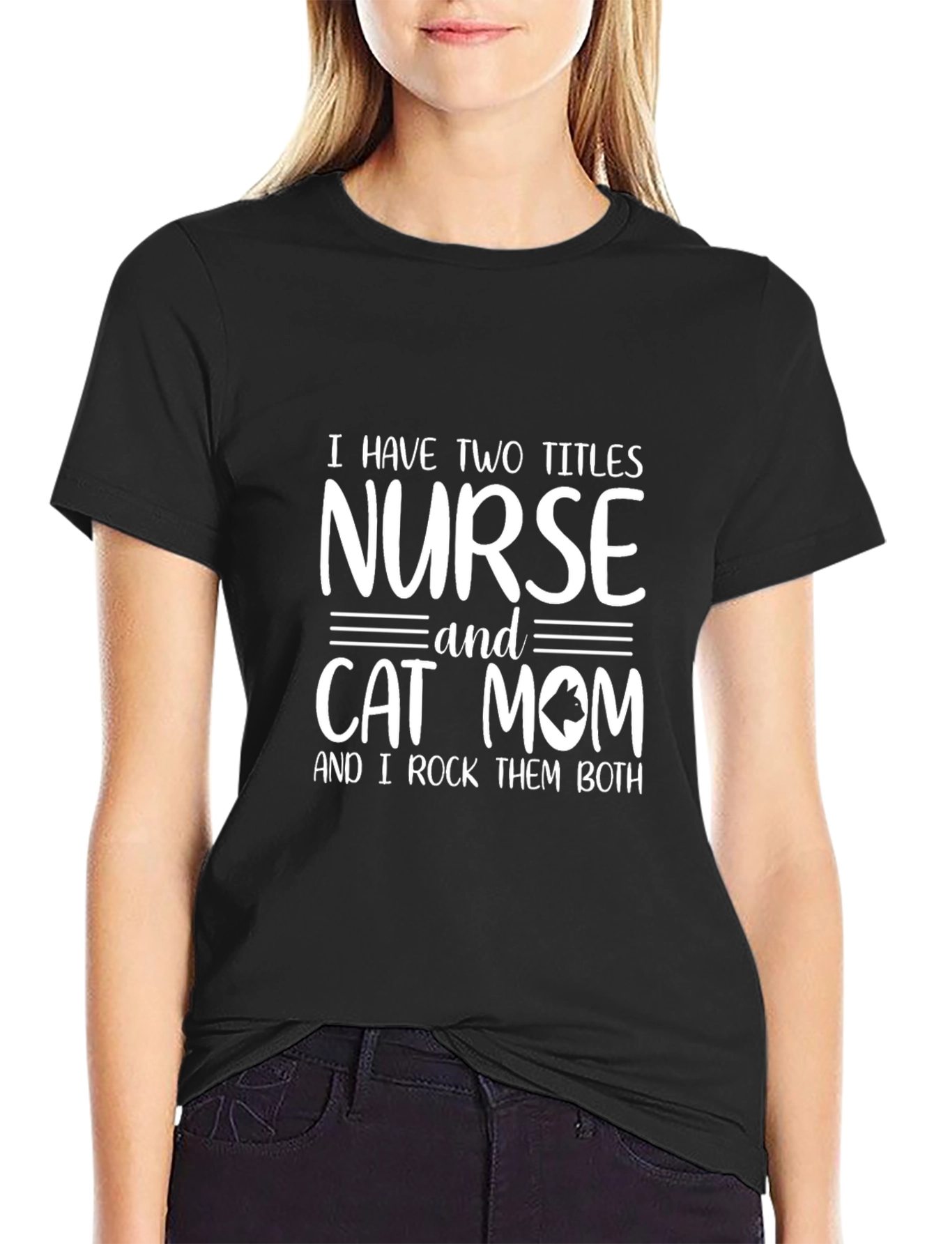Nurse Cat Mom T-Shirt | Two Titles