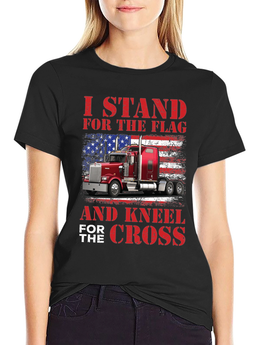 Patriotic Trucker T-Shirt - Stand for The Flag