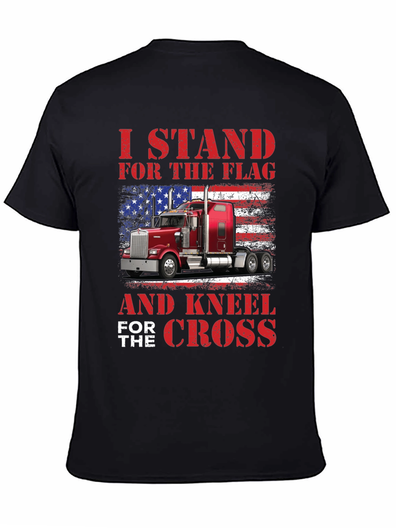 Patriotic Trucker T-Shirt - Stand for The Flag