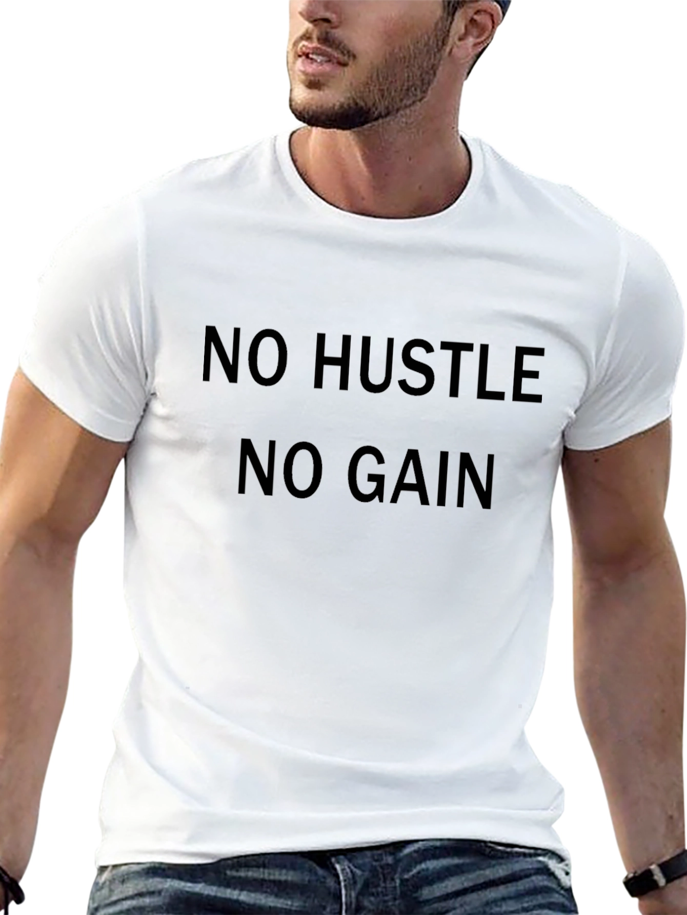 No Hustle No Gain Graphic Tee - Black T-Shirt