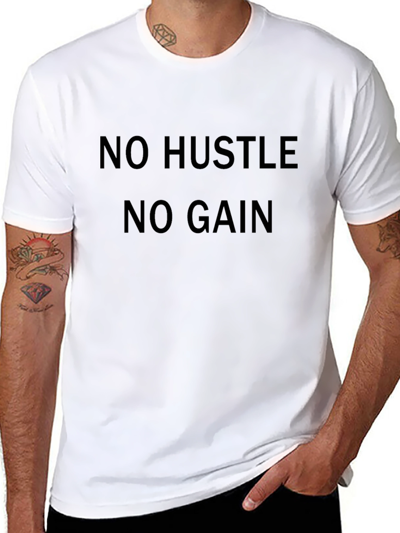 No Hustle No Gain Graphic Tee - Black T-Shirt