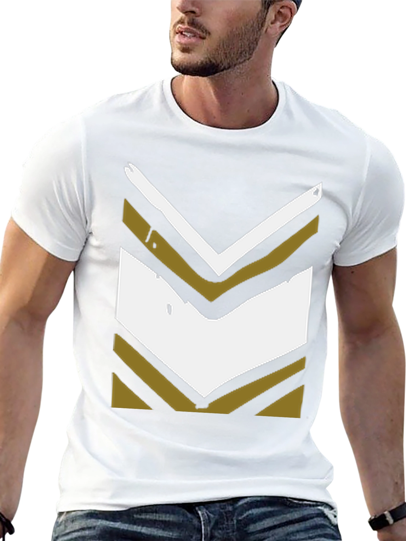 Retro Chevron Graphic Tee - Black