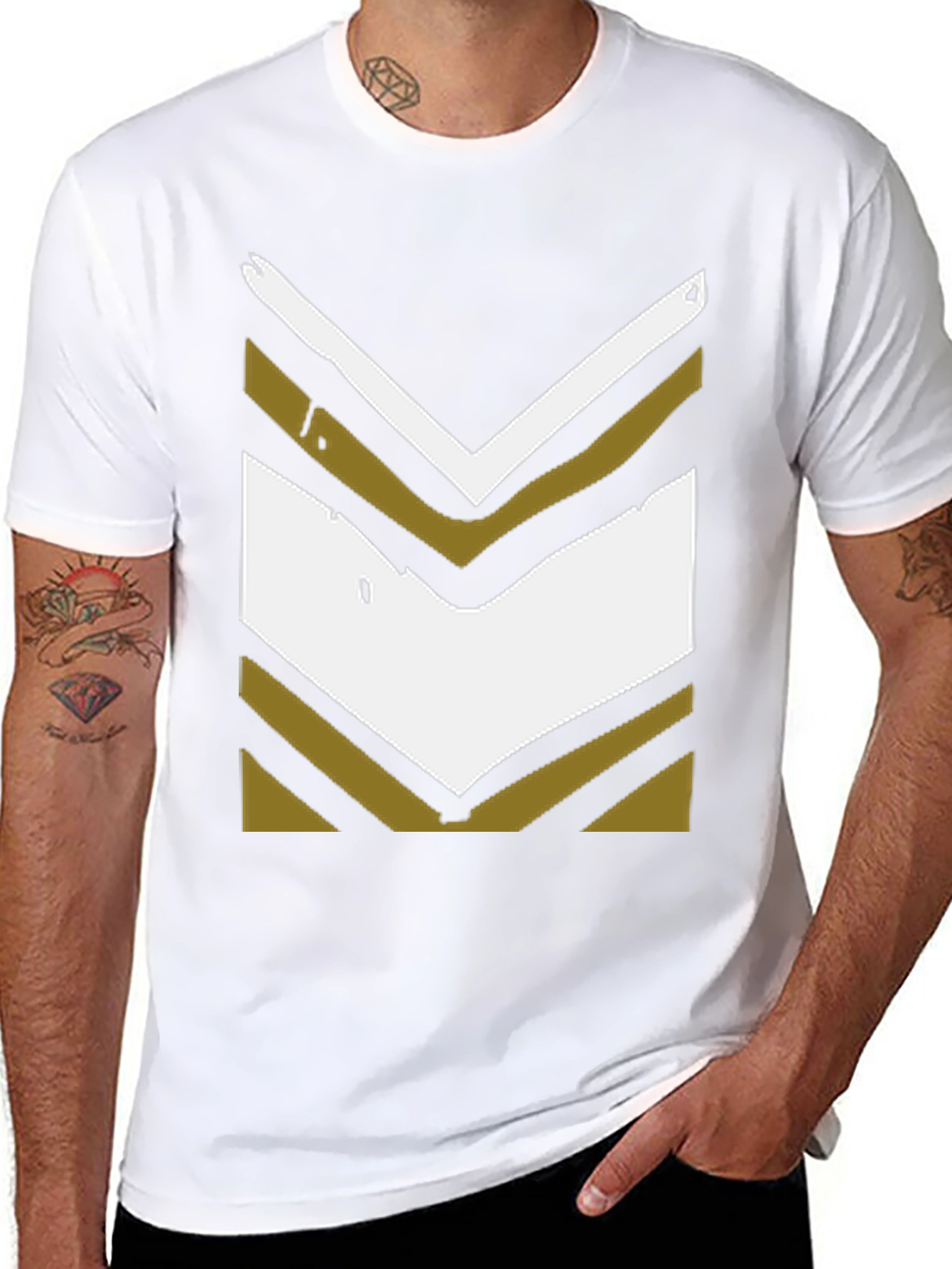 Retro Chevron Graphic Tee - Black