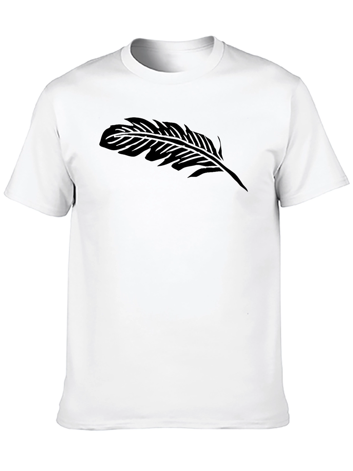 Black Feather Graphic Tee - Stylish Casual Wear