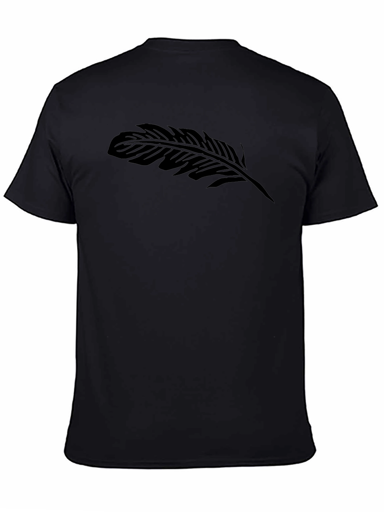 Black Feather Graphic Tee - Stylish Casual Wear