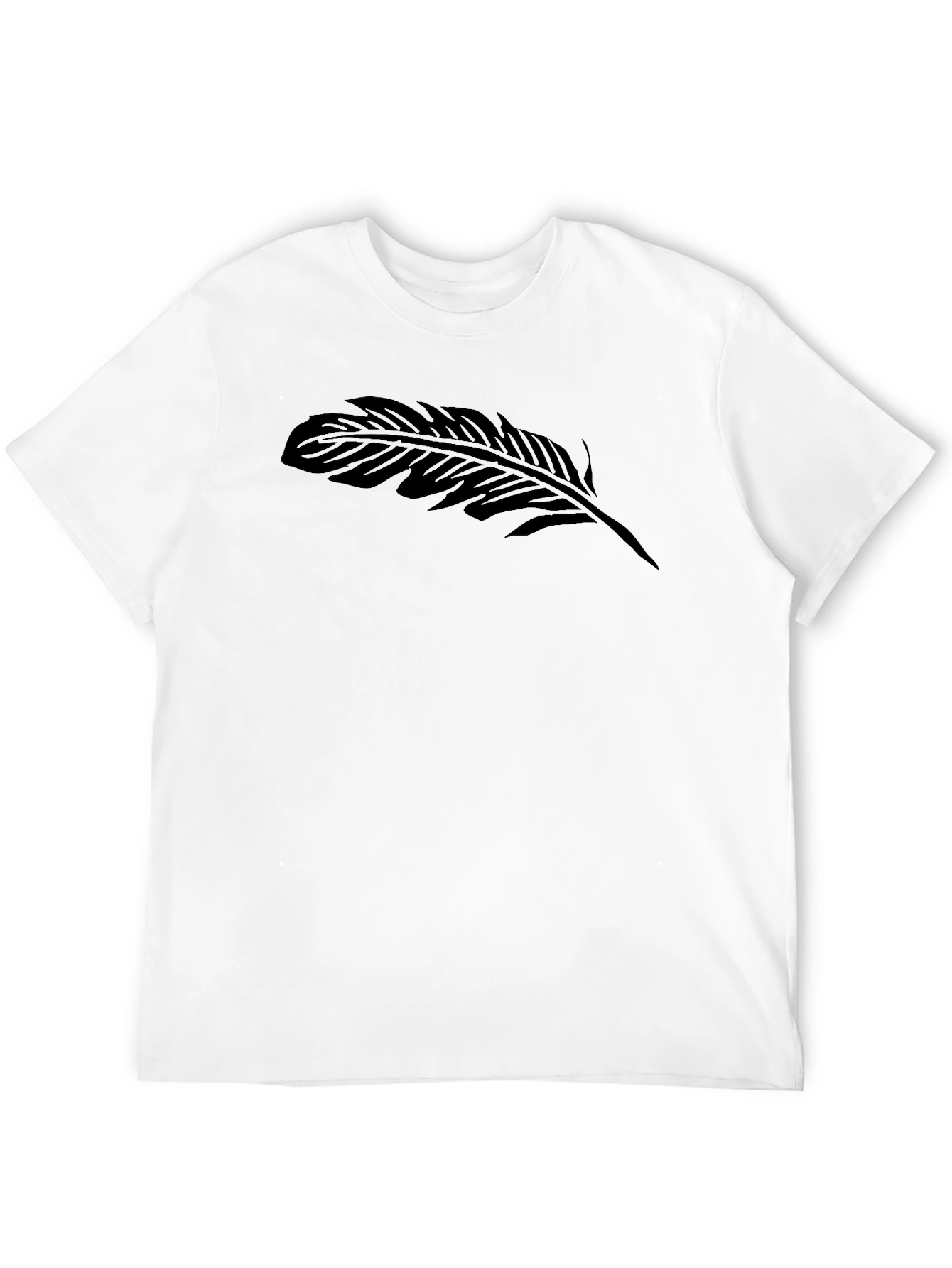 Black Feather Graphic Tee - Stylish Casual Wear