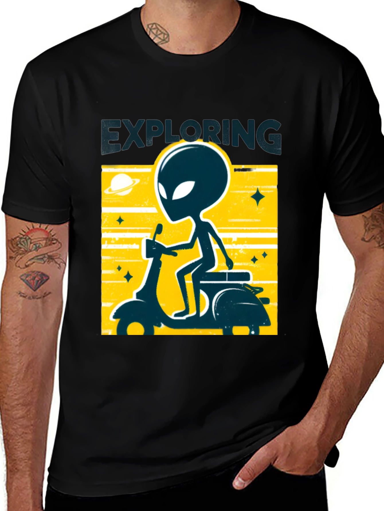 Alien Scooter Graphic T-Shirt - Exploring Tee