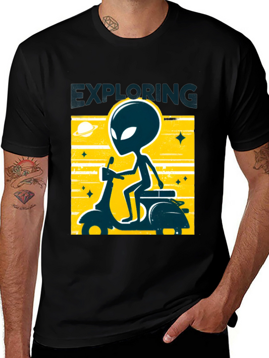 Alien Scooter Graphic T-Shirt - Exploring Tee