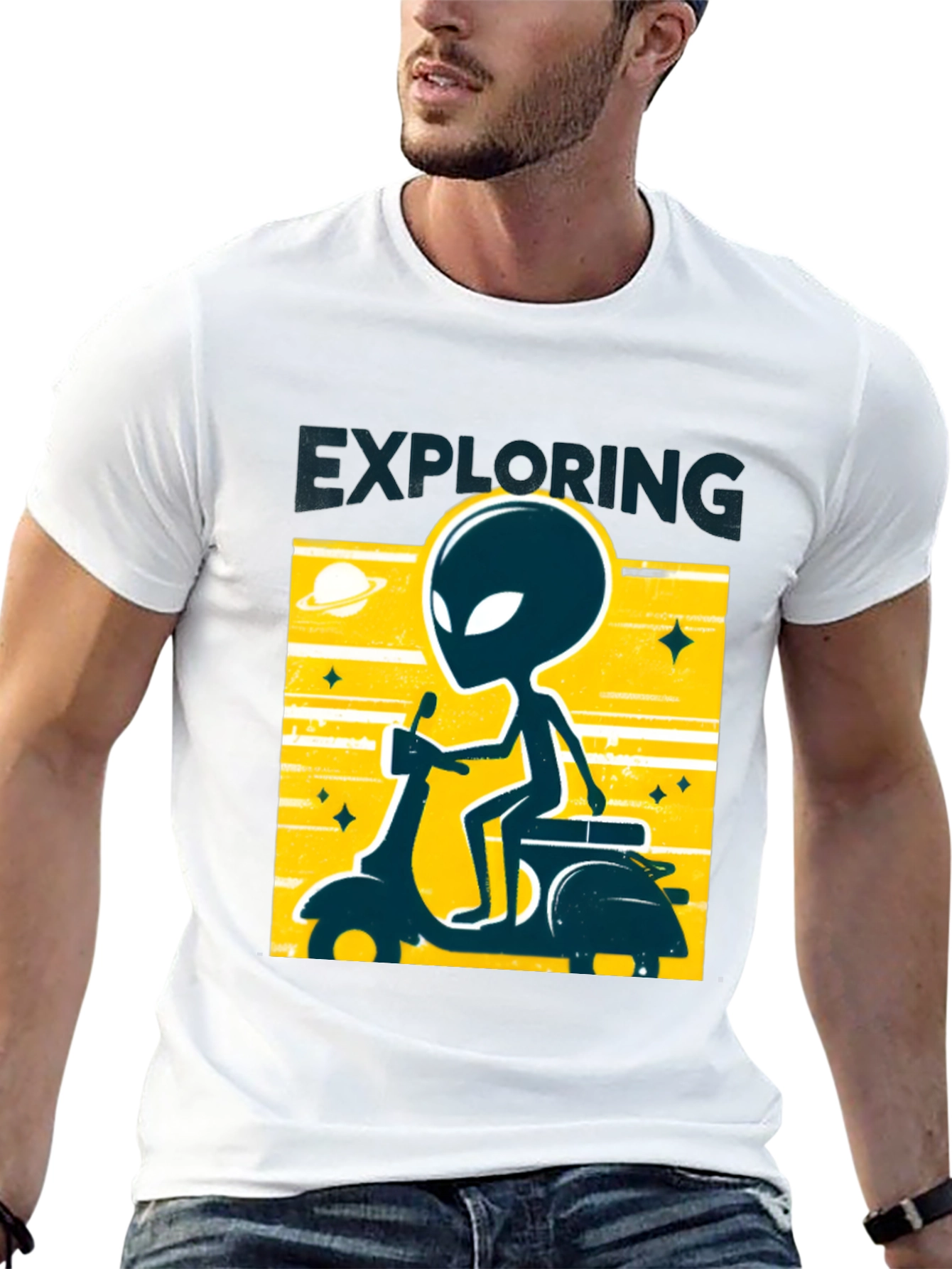 Alien Scooter Graphic T-Shirt - Exploring Tee