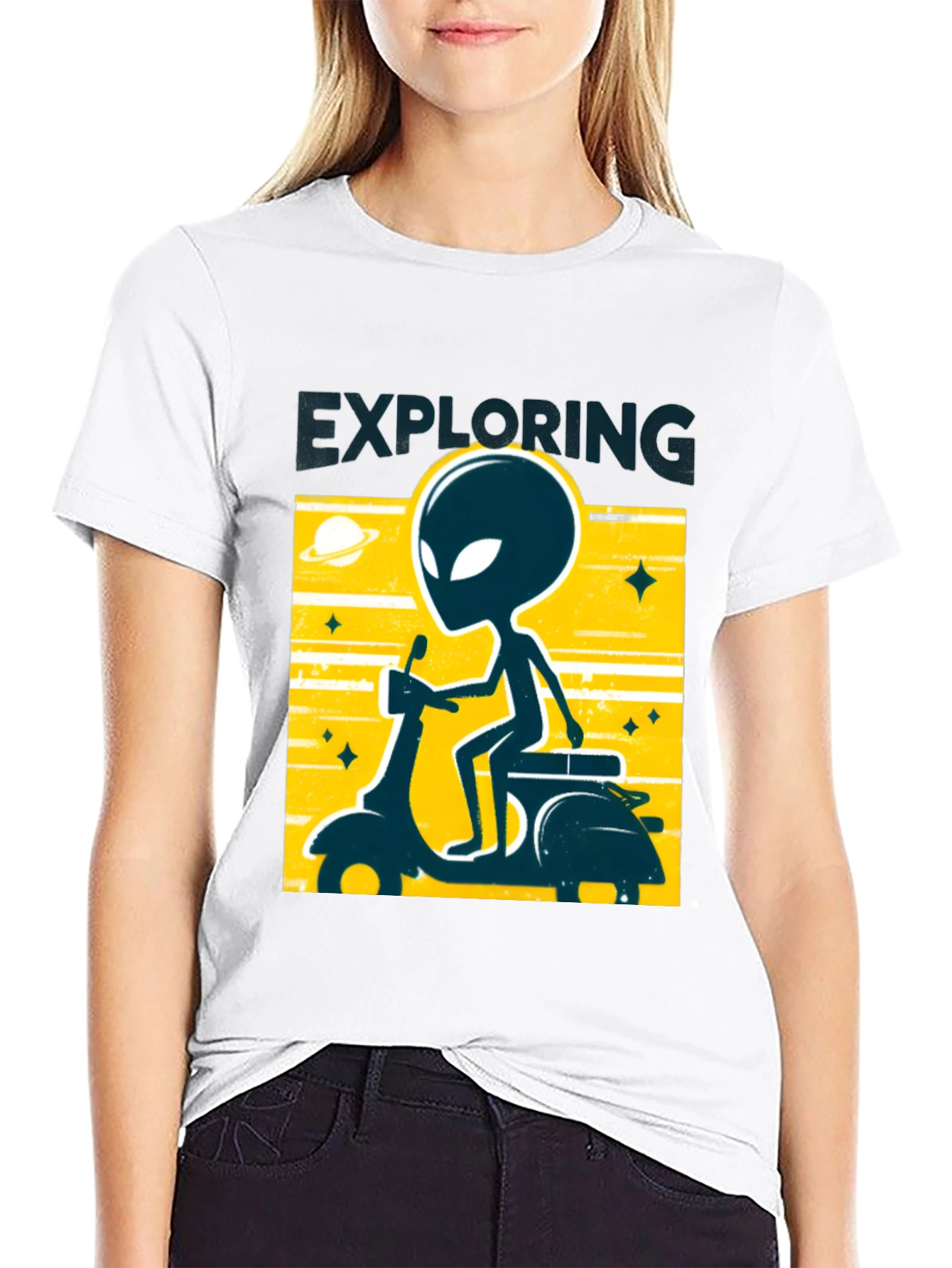 Alien Scooter Graphic T-Shirt - Exploring Tee