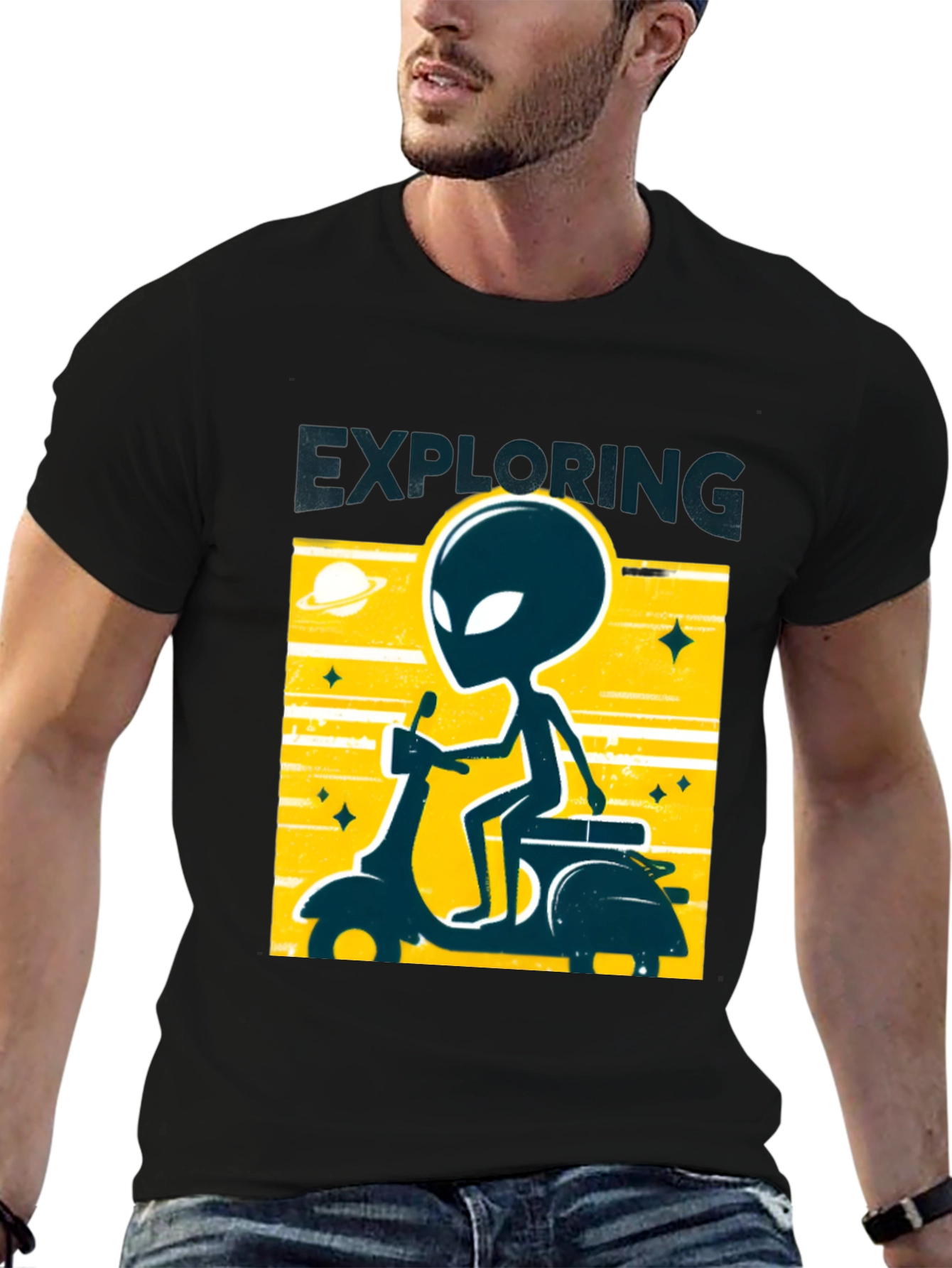 Alien Scooter Graphic T-Shirt - Exploring Tee