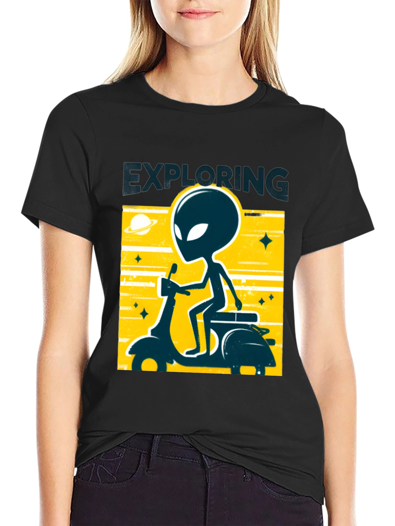 Alien Scooter Graphic T-Shirt - Exploring Tee