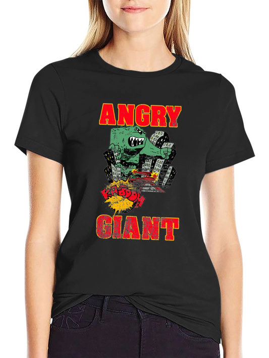 Angry Giant Monster Graphic Print T-Shirt