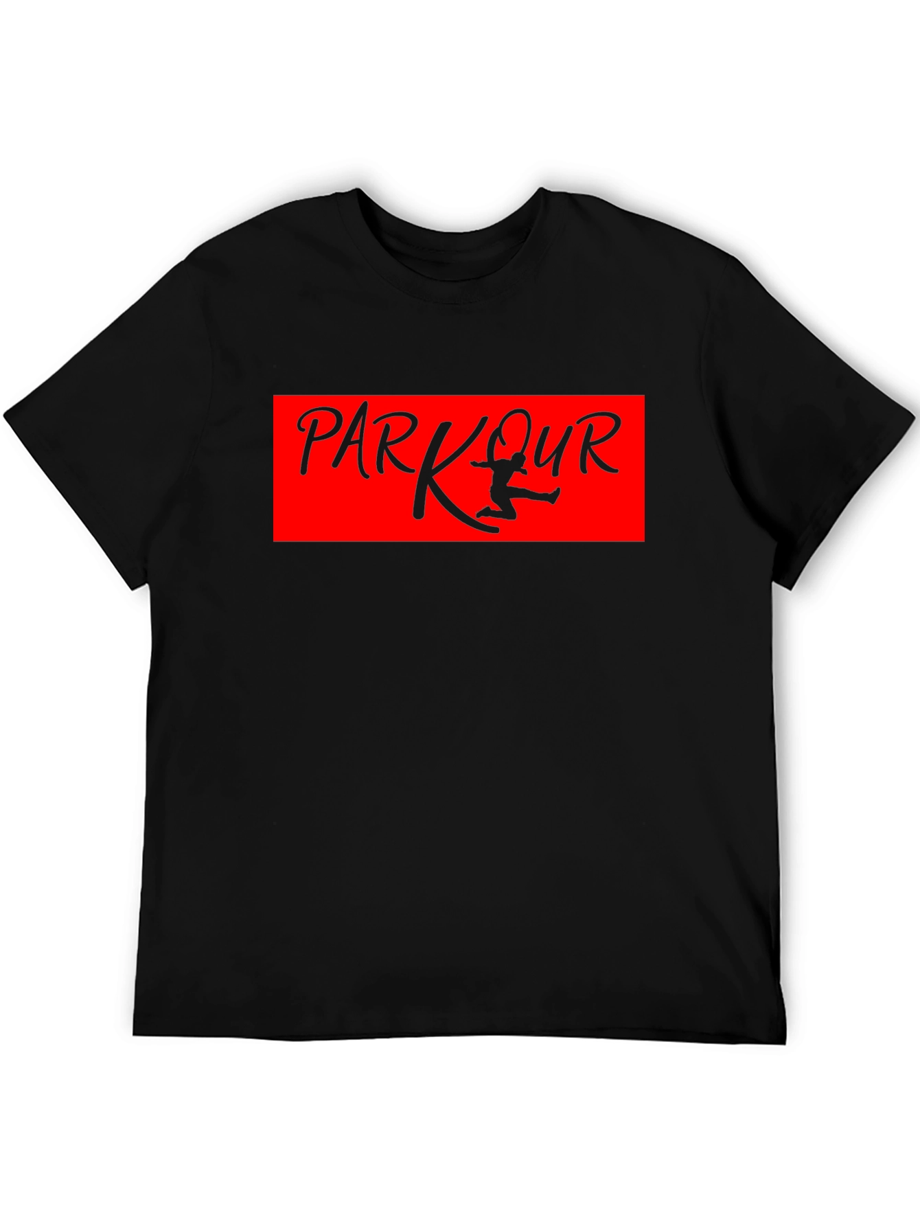 Parkour Graphic T-Shirt - Black Cotton Tee
