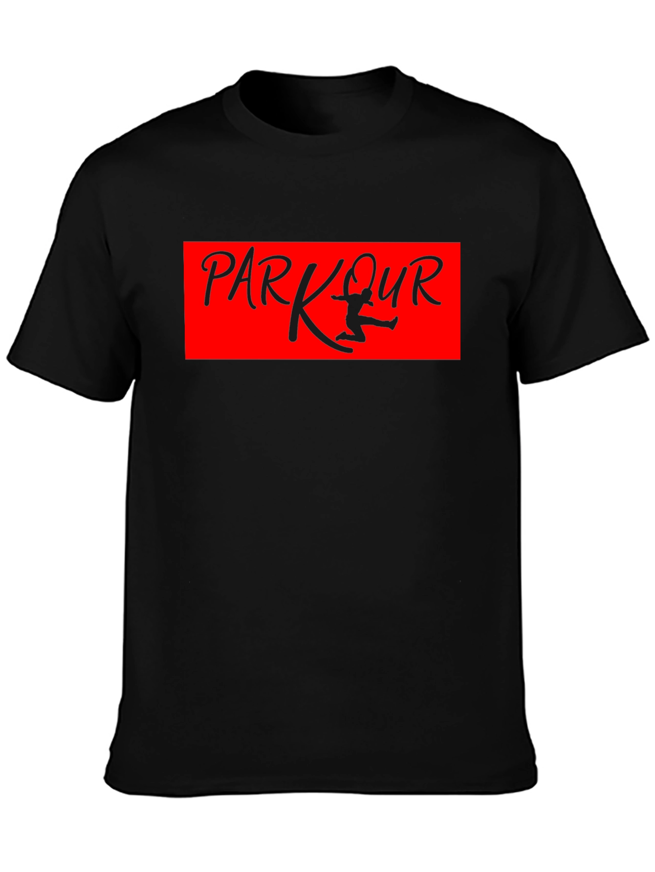 Parkour Graphic T-Shirt - Black Cotton Tee