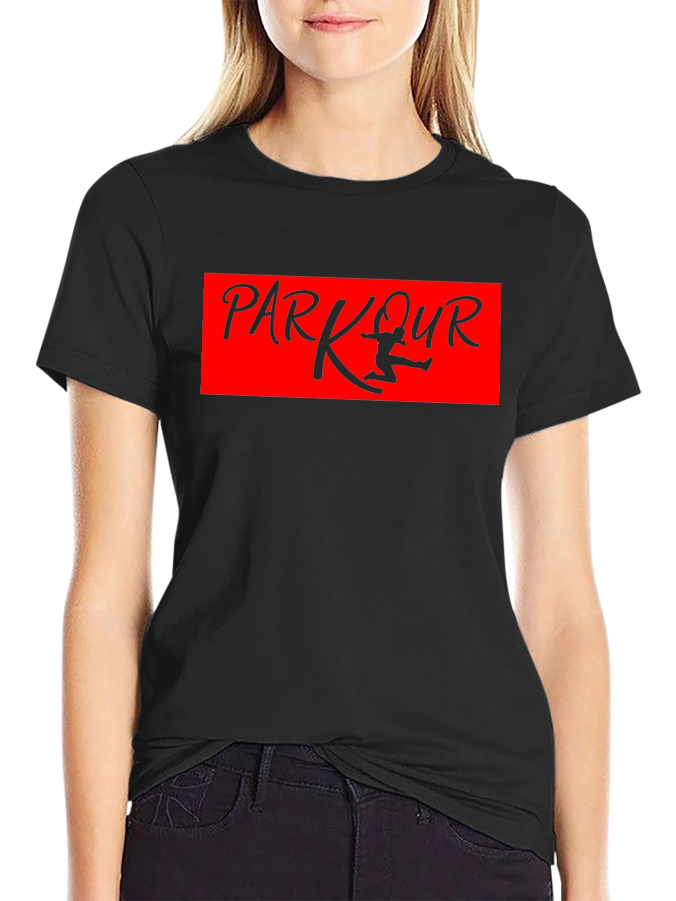 Parkour Graphic T-Shirt - Black Cotton Tee