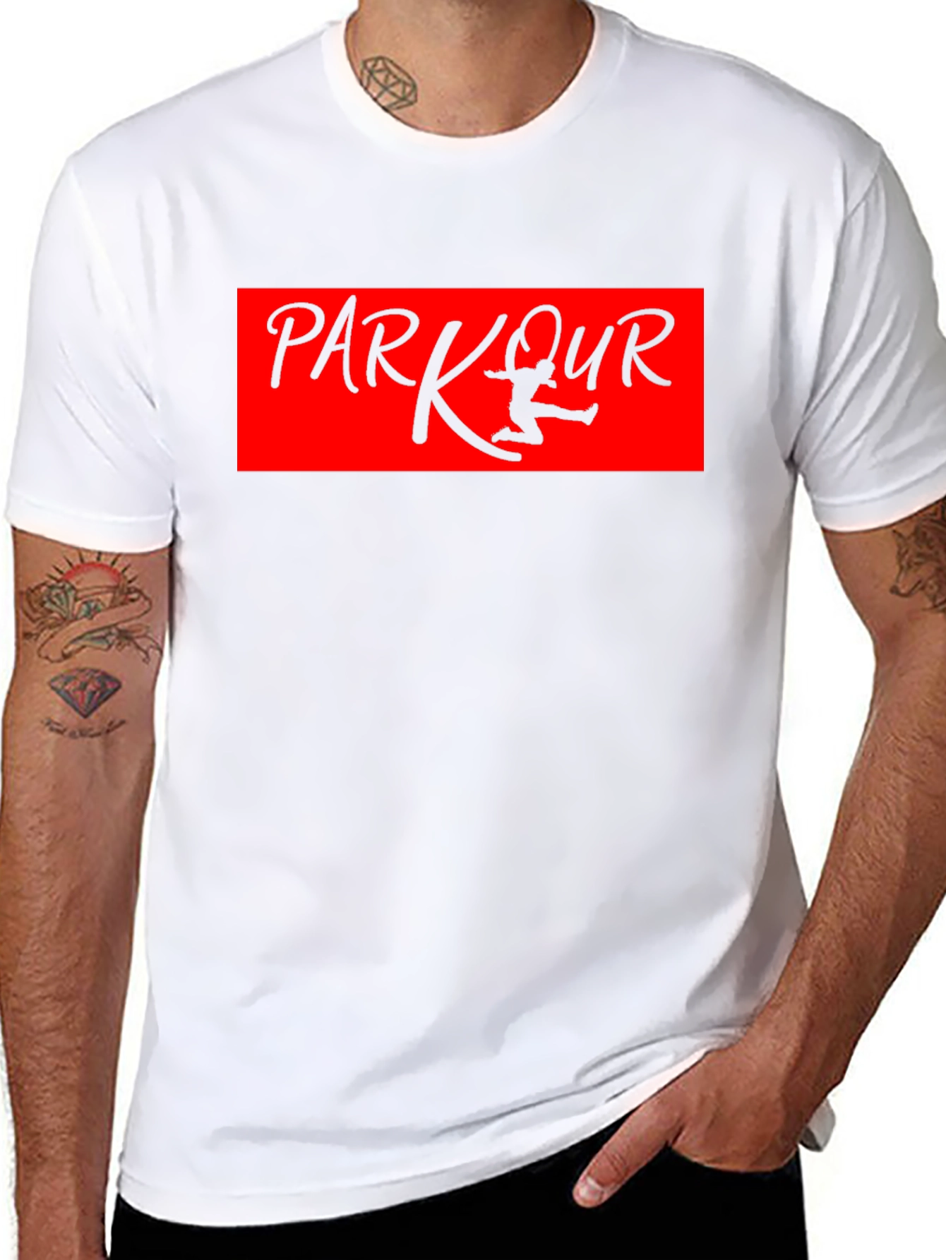 Parkour Graphic T-Shirt - Black Cotton Tee