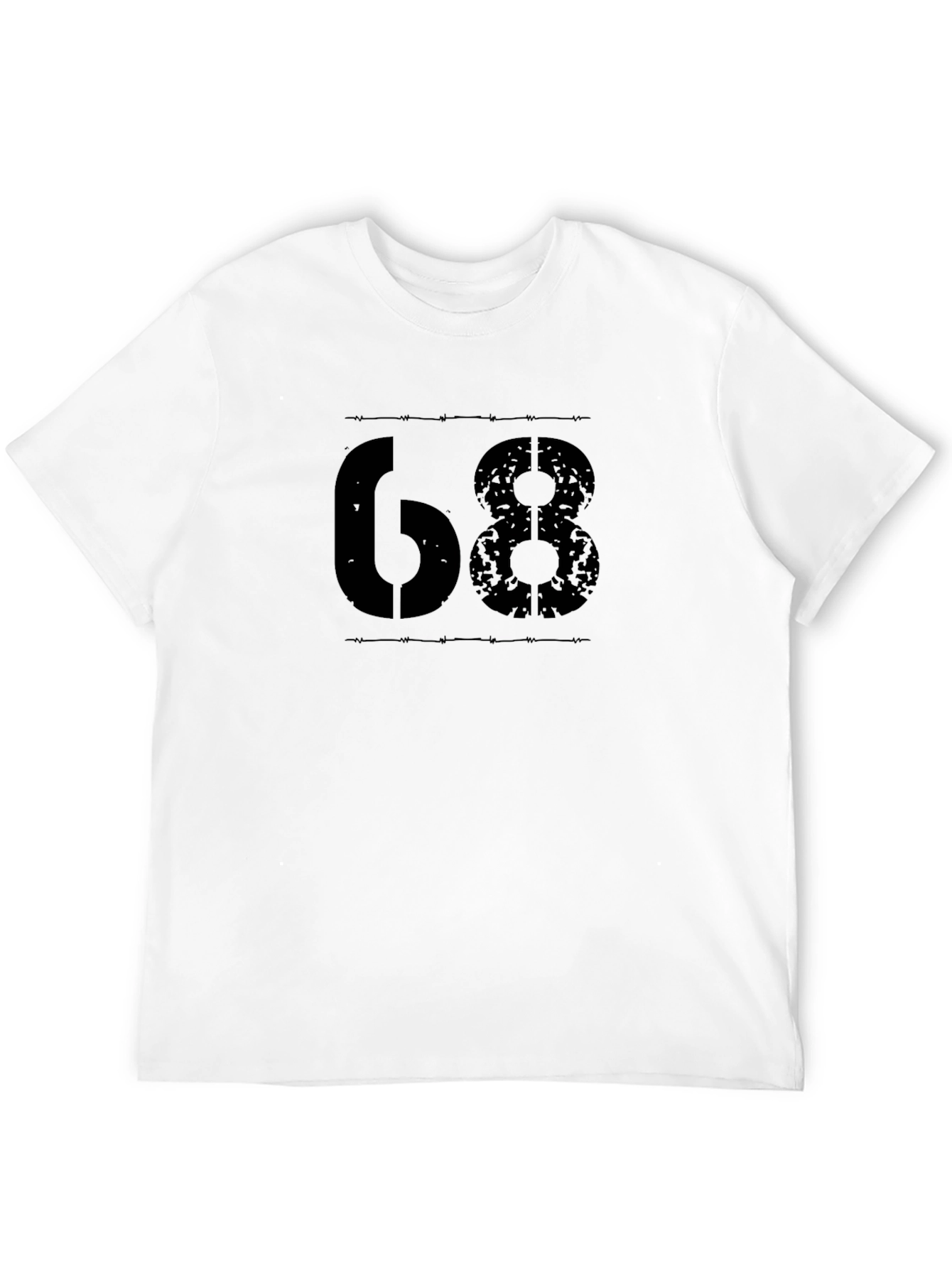 Distressed 68 Graphic Tee - Black