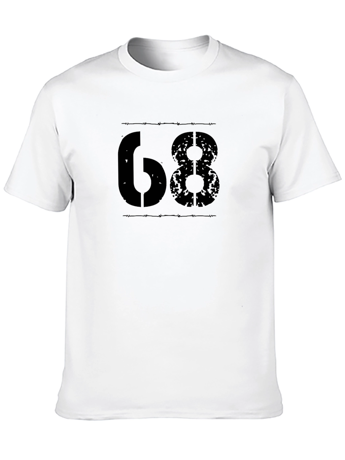 Distressed 68 Graphic Tee - Black