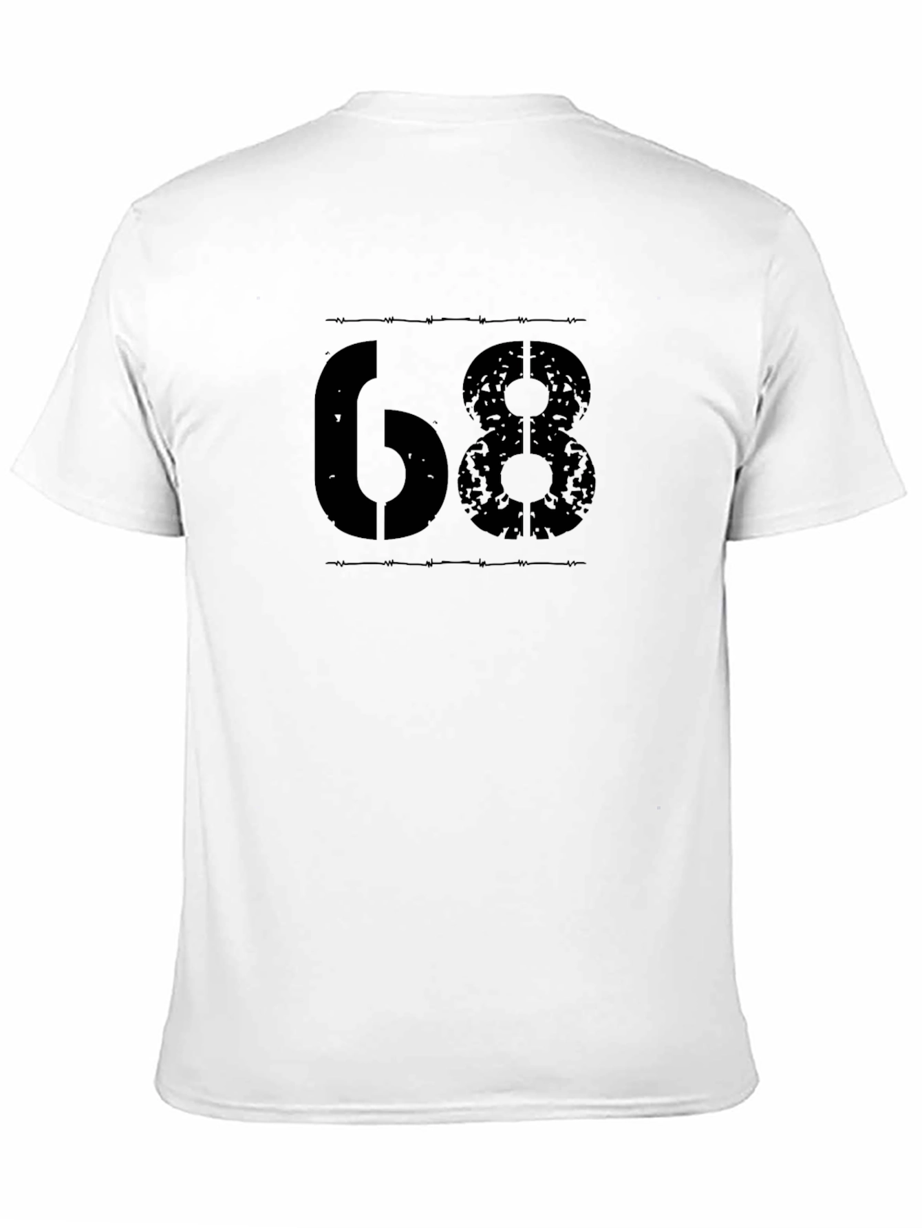 Distressed 68 Graphic Tee - Black