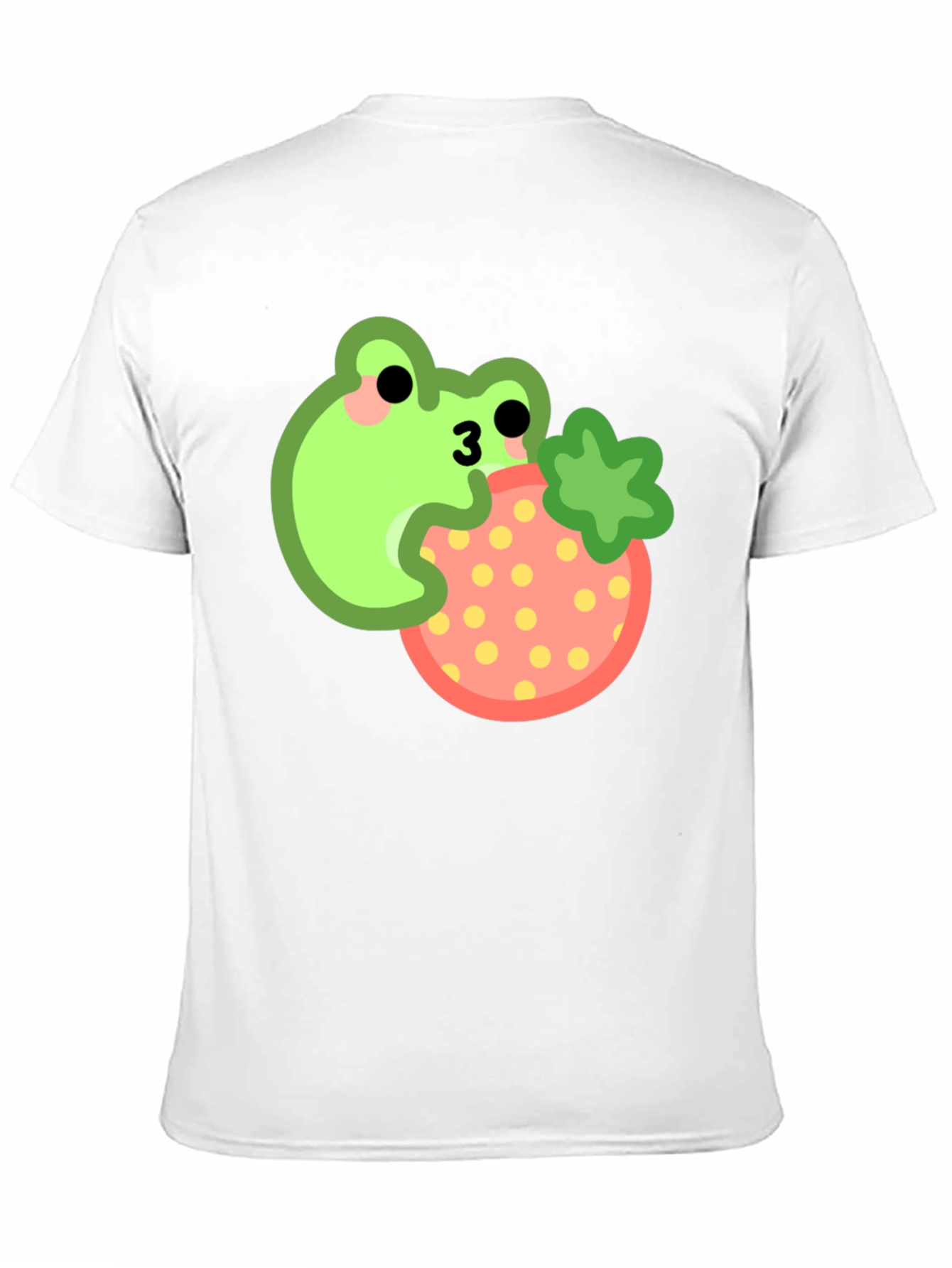 Frog Eating Strawberry Black T-Shirt