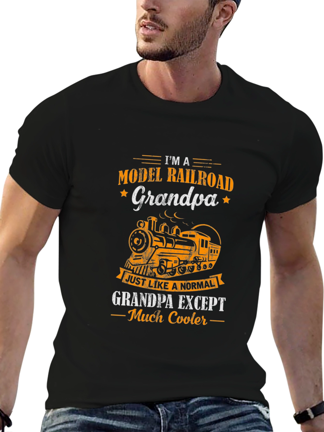 Model Railroad Grandpa T-Shirt - Cool Train Tee