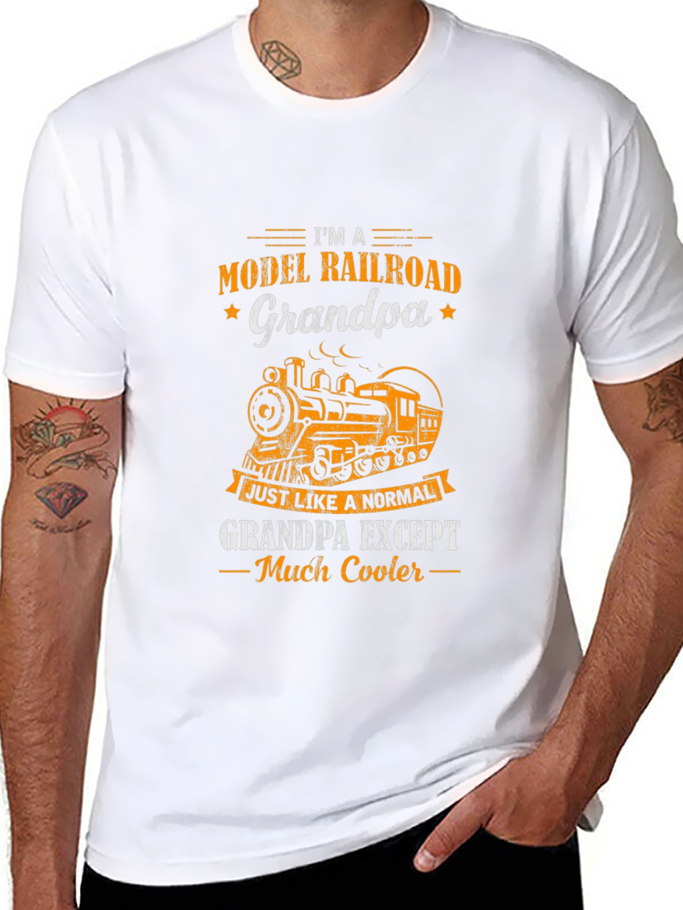 Model Railroad Grandpa T-Shirt - Cool Train Tee