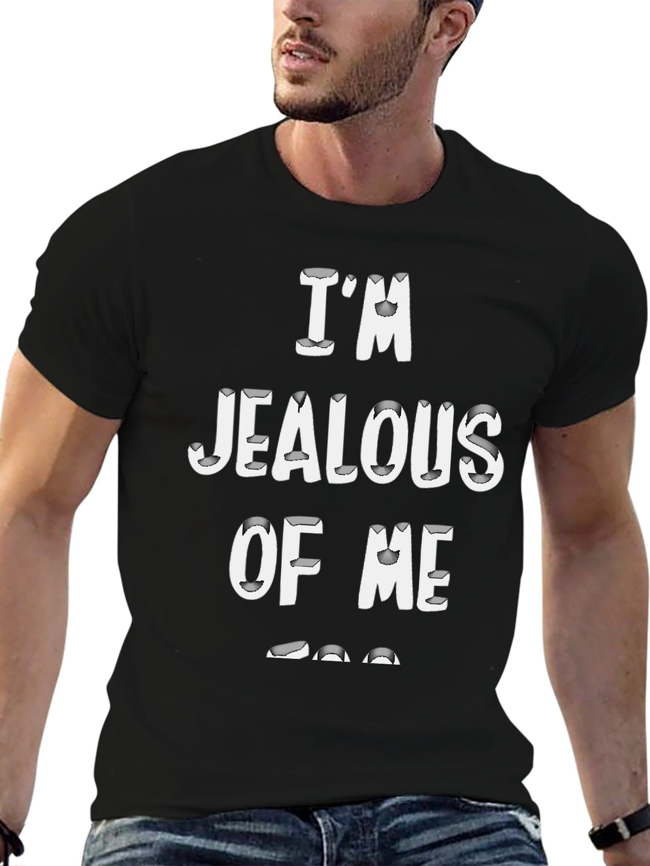Im Jealous Of Me Graphic Black T-Shirt